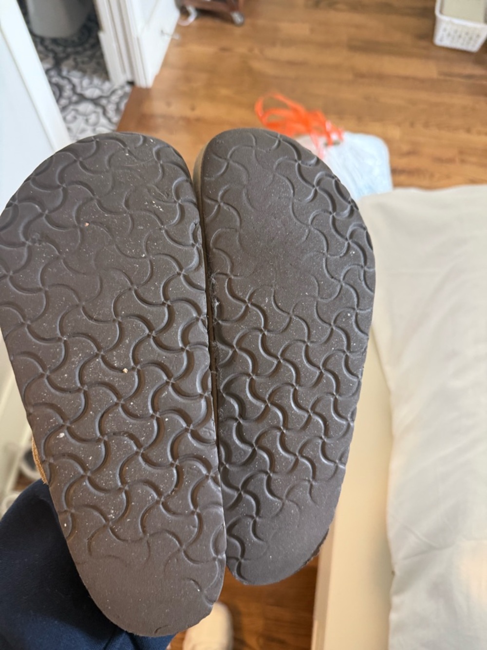 Birkenstock Taupe Leather Boston Clogs - Picture 2 of 4
